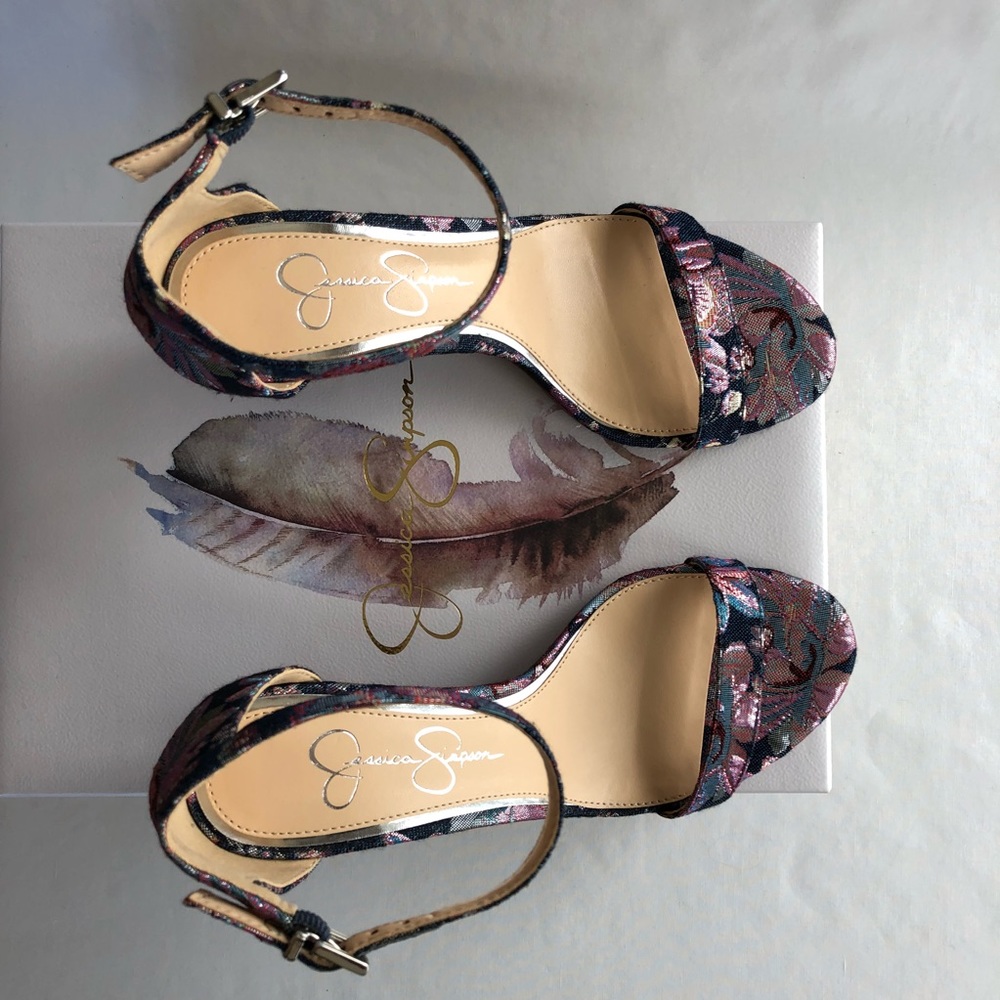 {Jessica Simpson} Floral Block Heel Sandal - Picture 2 of 8